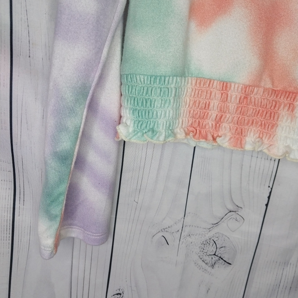 SO Long-Sleeve Super Cozy Crewneck Tie-Dye Top With Elastic Hem - Picture 4 of 8